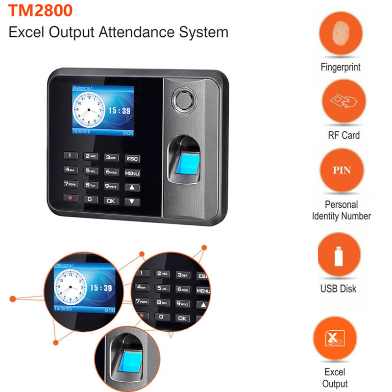 TM2800 Fingerprint Reader Time Clocking System Attendance